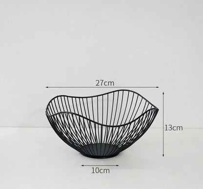 Kitchen or dining table fruit vegetable basket gold black