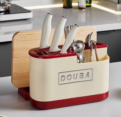 Knife rack kitchen counter storage with cutting board rack