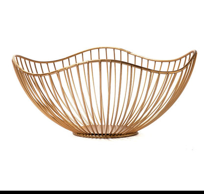 Gold Fruit Basket Kitchen Or Dining Table Vegetable Basket Gold