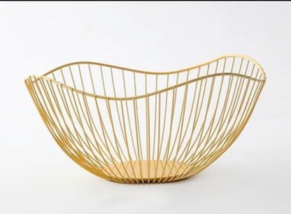 Gold Fruit Basket Kitchen Or Dining Table Vegetable Basket Gold