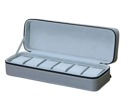Watch Box 6 Slot Storage Leather Travel Watch Display-Case Holder Organizer Box Watch Storage-Case