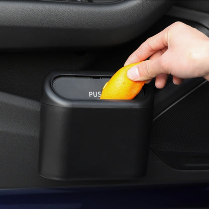 Car Dust Bin with Push-Lid – Portable Hanging Organizer for Car Doors, Cup-Holders, Home & Office