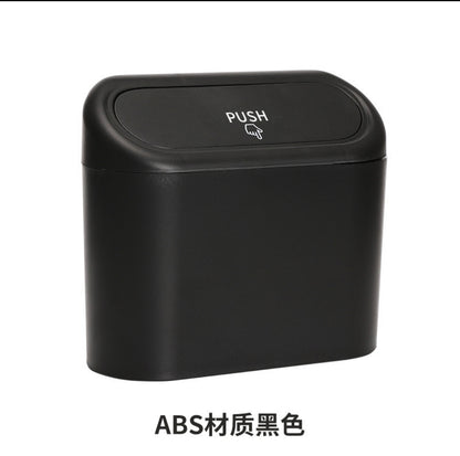Car Dust Bin with Push-Lid – Portable Hanging Organizer for Car Doors, Cup-Holders, Home & Office