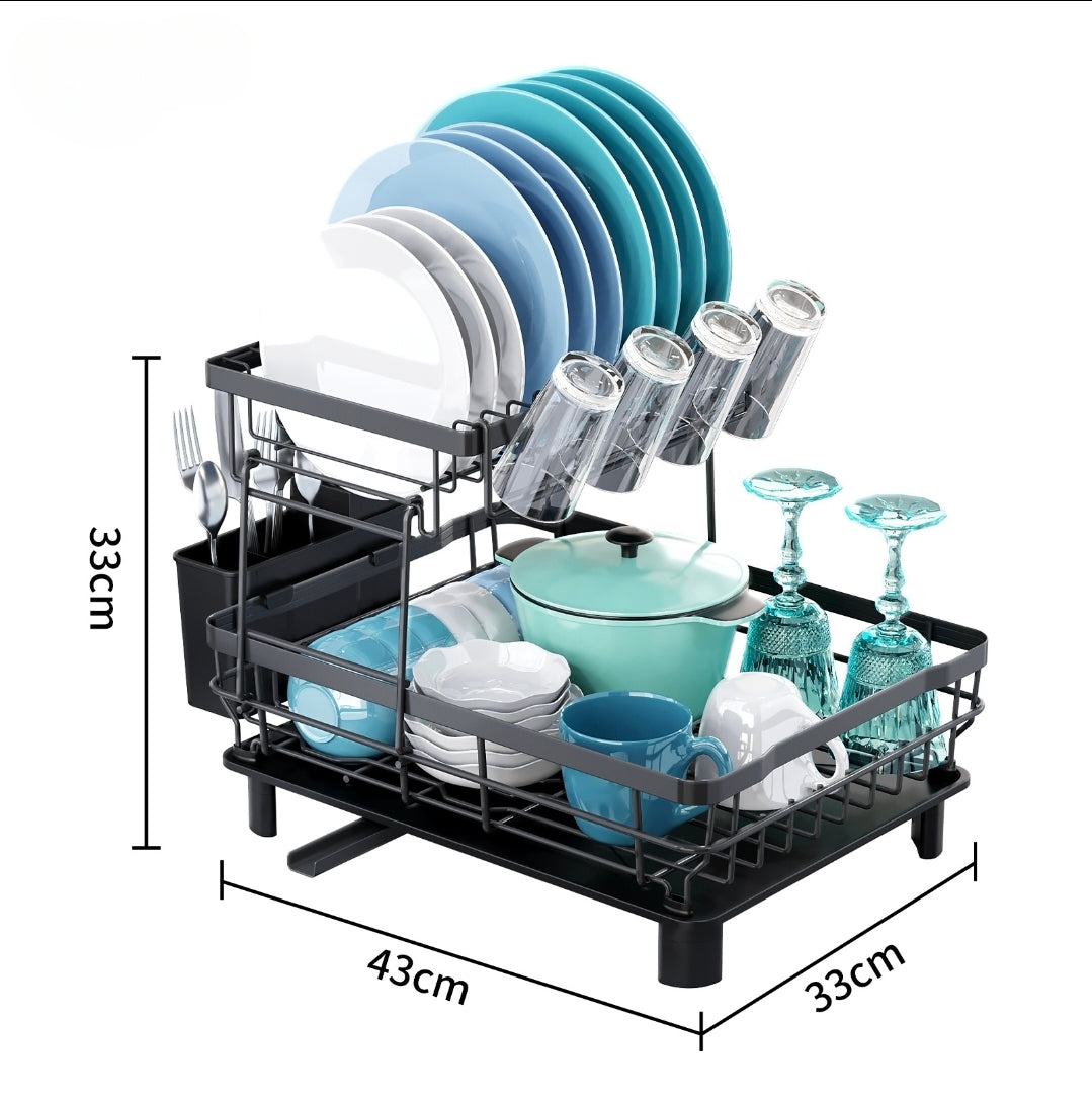 2 Tier dish rack with large storage ideal for kitchen gifts