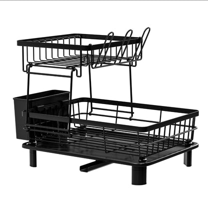 2 Tier dish rack with large storage ideal for kitchen gifts