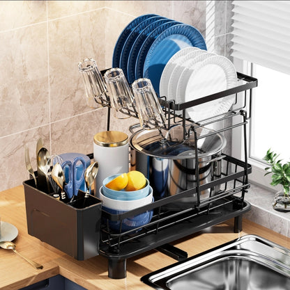 2 Tier dish rack with large storage ideal for kitchen gifts