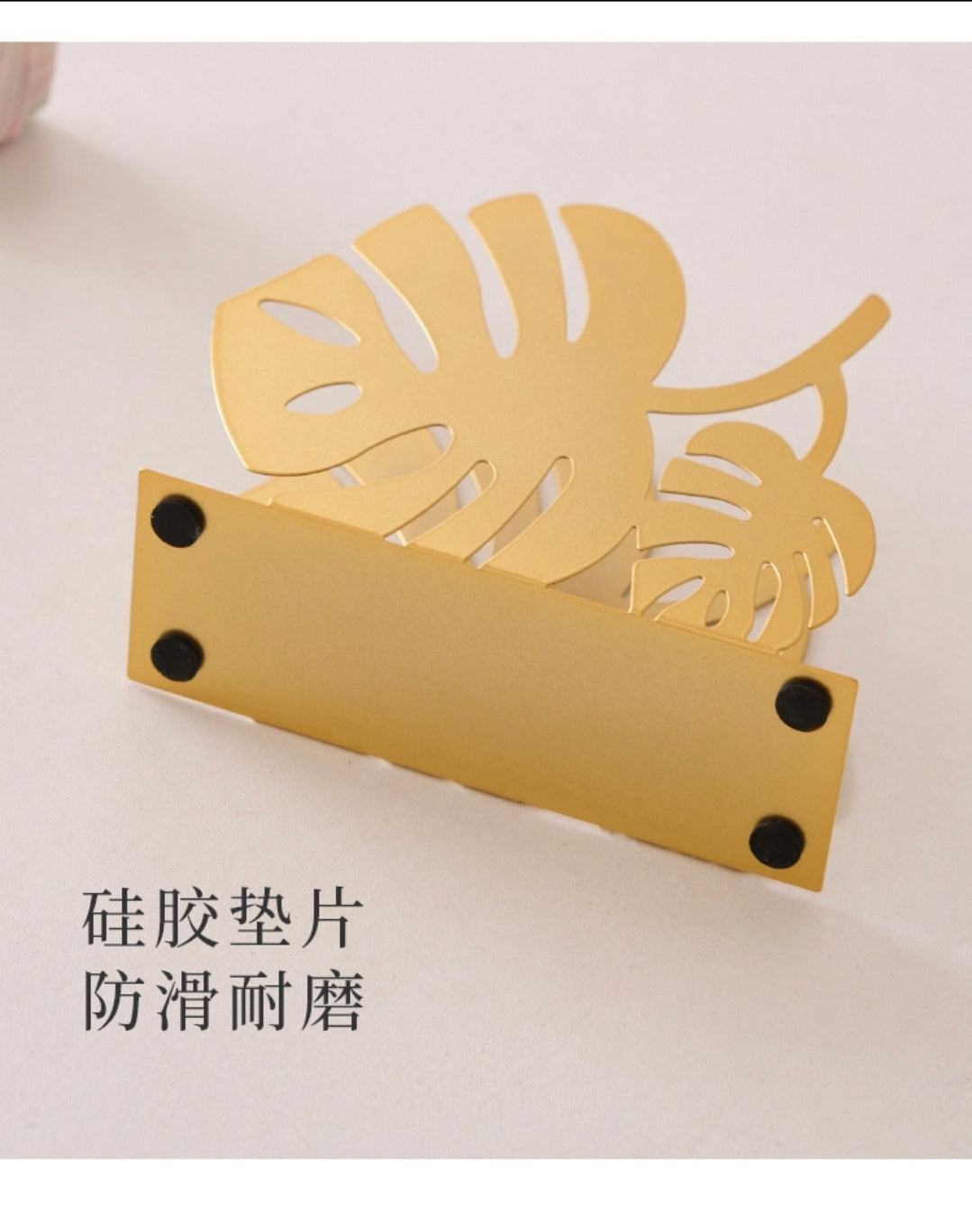 Gold leaf style stainless steel tissue holder ideal for home hotels gifts