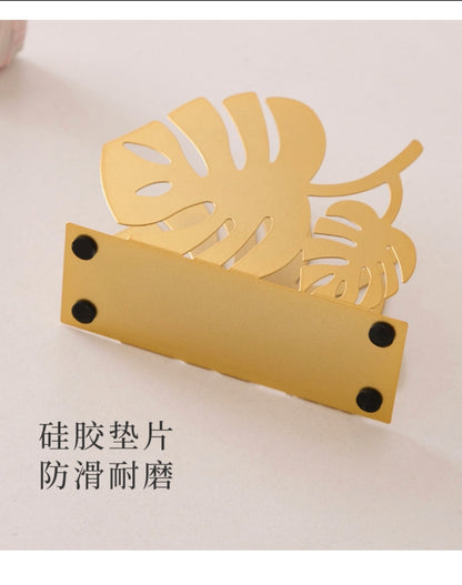 Gold leaf style stainless steel tissue holder ideal for home hotels gifts