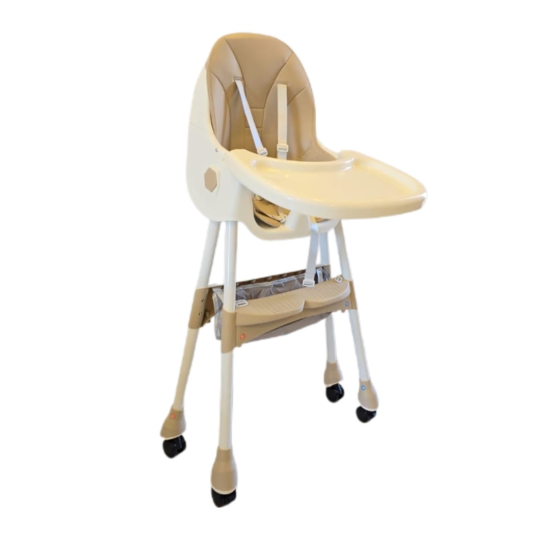 Kids Feeding High Chair adjustable and foldable With Toys And Full Set Ideal For Toddlers Above 6 Month Old Sale Offer beige neutral colour