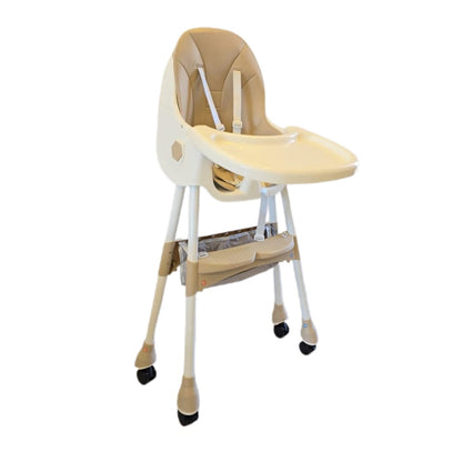 Kids Feeding High Chair adjustable and foldable With Toys And Full Set Ideal For Toddlers Above 6 Month Old Sale Offer beige neutral colour