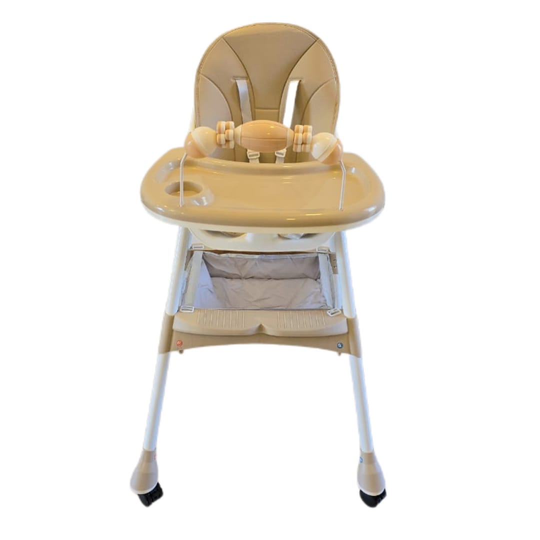 Kids Feeding High Chair adjustable and foldable With Toys And Full Set Ideal For Toddlers Above 6 Month Old Sale Offer beige neutral colour
