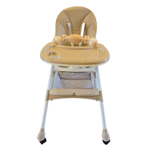 Kids Feeding High Chair adjustable and foldable With Toys And Full Set Ideal For Toddlers Above 6 Month Old Sale Offer beige neutral colour