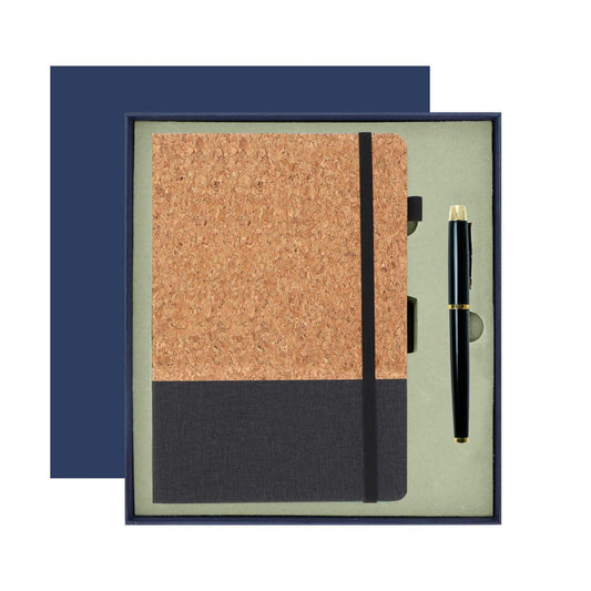 Journal Notebook with beige anf black stripe comes with a black pen ideal to gift someone special thoughful diary lovers offer sale