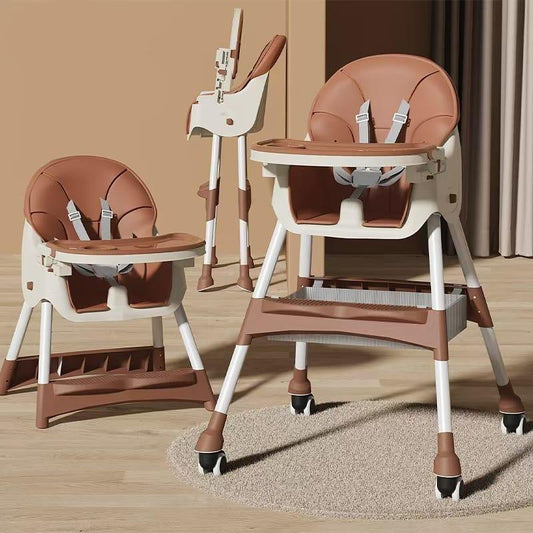 Multi-functional Baby Feeding High Chair ideal for babies 6 months onwards Brown gifts