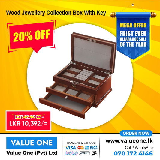 3 Layer Jewelry Box Simple Double Layer Lock with key Wooden Gifts princess offer sale