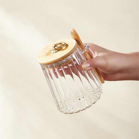 700ml Glass Coffee Canister Airtight Storage Jar Petal Decorative Container with Lid Metal Handle Easy to Grasp Material