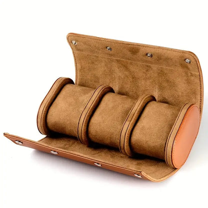 3 Slot watch roll brown ideal for gifts him