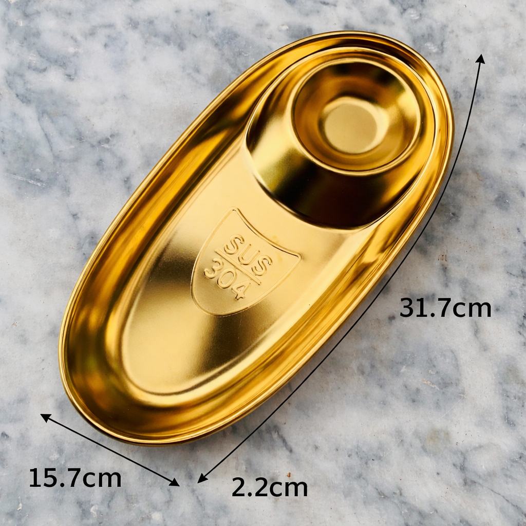 2 Grids stainless steel dinner gold traylunch container snack plate appetizer serving french fries platter kitchen gadgets