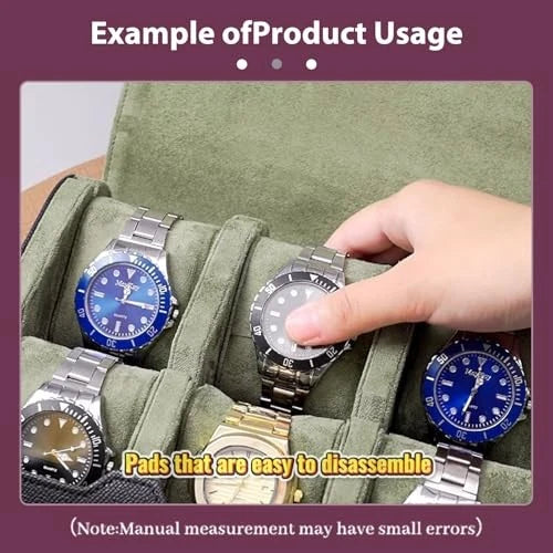 6 Slot watch roll case with 3 colours with button ideal for gifts anniversaries