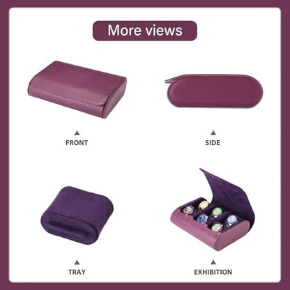 6 Slot watch roll case with 3 colours with button ideal for gifts anniversaries